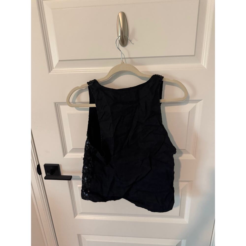 Michael Kors Black Sequin Embellished Sleeveless Vest View 2
